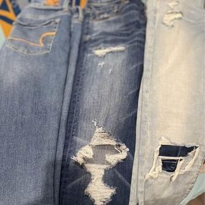 *SOLD*SIX pair Abercrombie & Fitch / American Eagle women's skinny jeans. Size 4